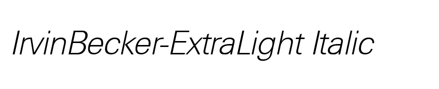 IrvinBecker-ExtraLight Italic
