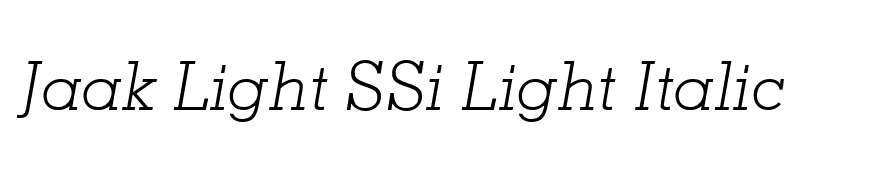 Jaak Light SSi Light Italic