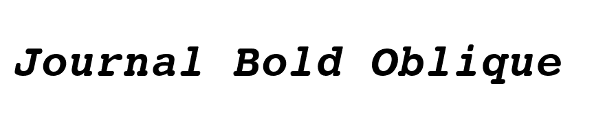 Journal Bold Oblique