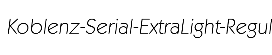 Koblenz-Serial-ExtraLight-RegularItalic