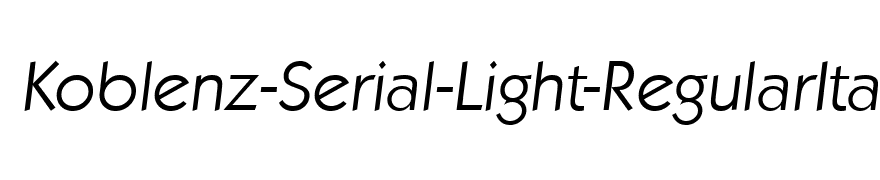 Koblenz-Serial-Light-RegularItalic