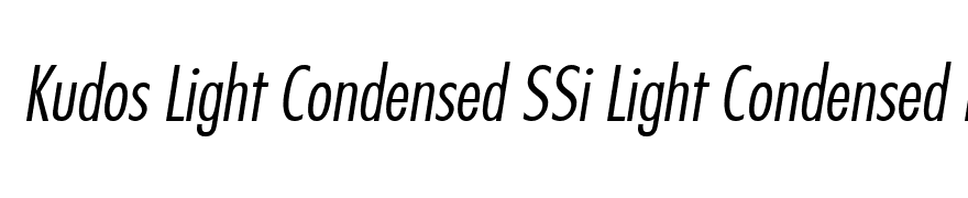 Kudos Light Condensed SSi Light Condensed Italic