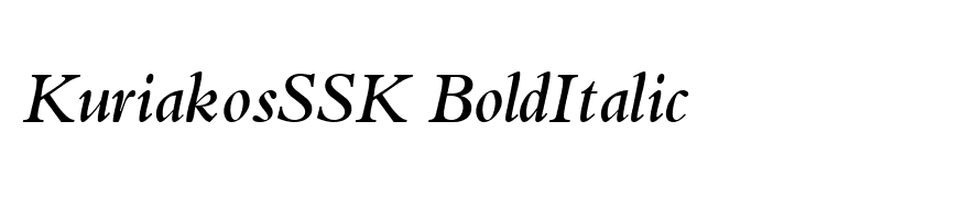 KuriakosSSK BoldItalic