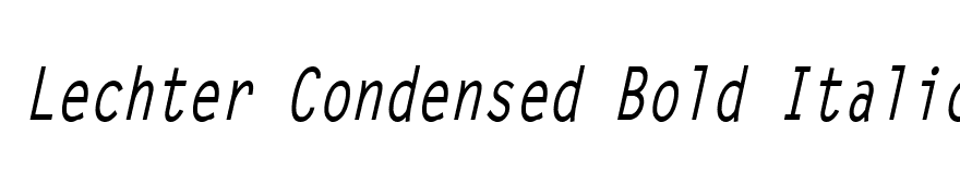 Lechter Condensed Bold Italic