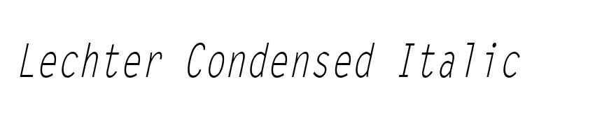 Lechter Condensed Italic