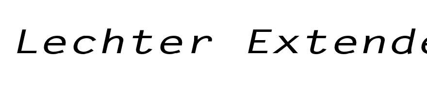 Lechter Extended Bold Italic