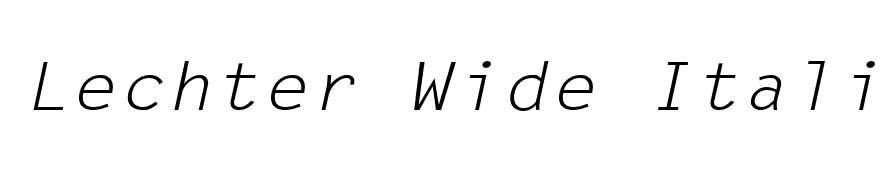 Lechter Wide Italic