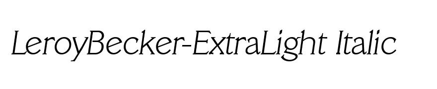 LeroyBecker-ExtraLight Italic