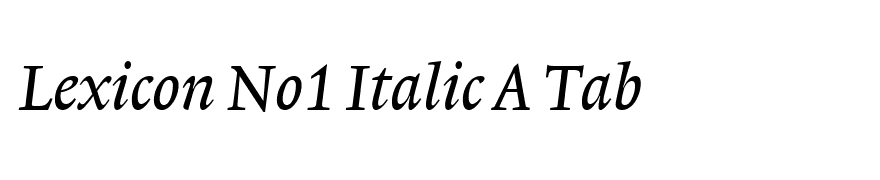 Lexicon No1 Italic A Tab