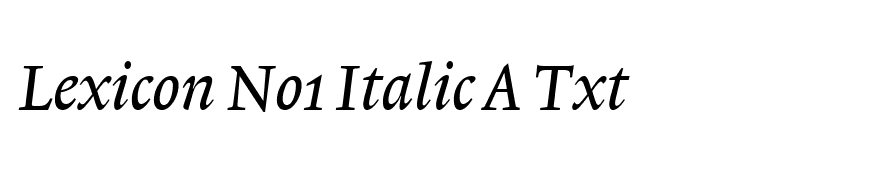 Lexicon No1 Italic A Txt