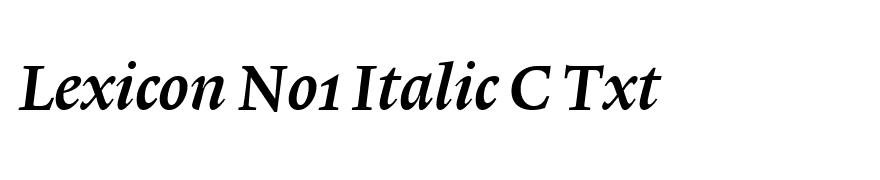 Lexicon No1 Italic C Txt