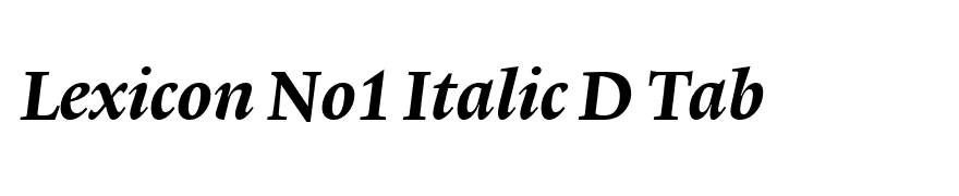 Lexicon No1 Italic D Tab