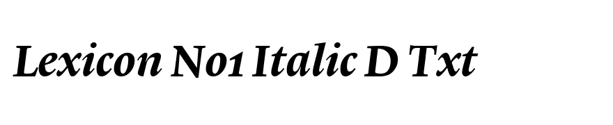 Lexicon No1 Italic D Txt