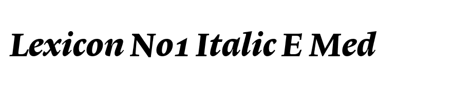 Lexicon No1 Italic E Med