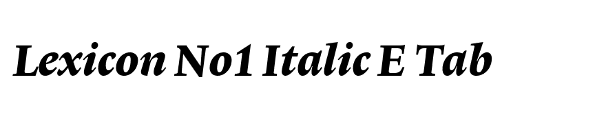 Lexicon No1 Italic E Tab