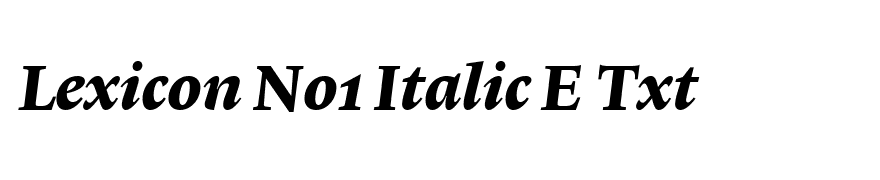 Lexicon No1 Italic E Txt