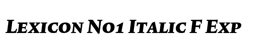Lexicon No1 Italic F Exp