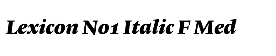 Lexicon No1 Italic F Med