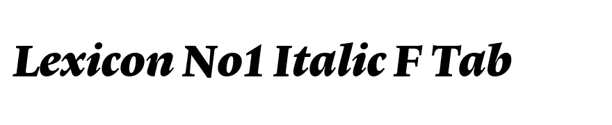 Lexicon No1 Italic F Tab