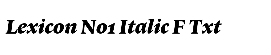Lexicon No1 Italic F Txt