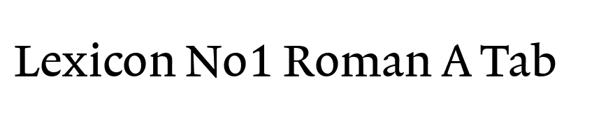 Lexicon No1 Roman A Tab