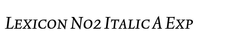 Lexicon No2 Italic A Exp