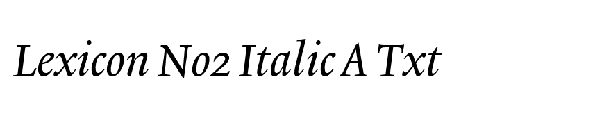 Lexicon No2 Italic A Txt