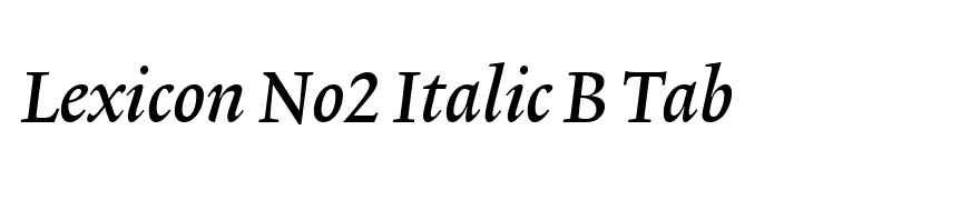 Lexicon No2 Italic B Tab