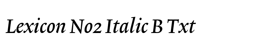 Lexicon No2 Italic B Txt