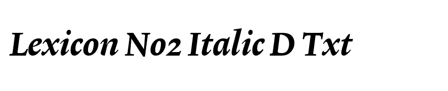 Lexicon No2 Italic D Txt
