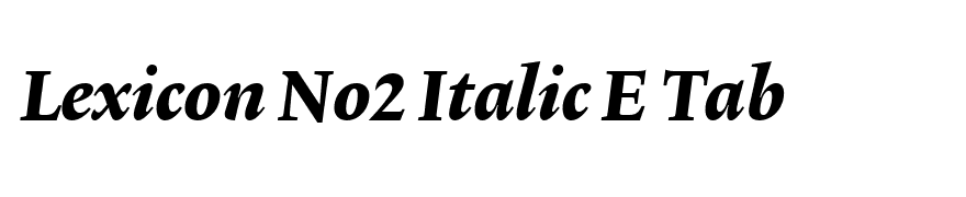 Lexicon No2 Italic E Tab