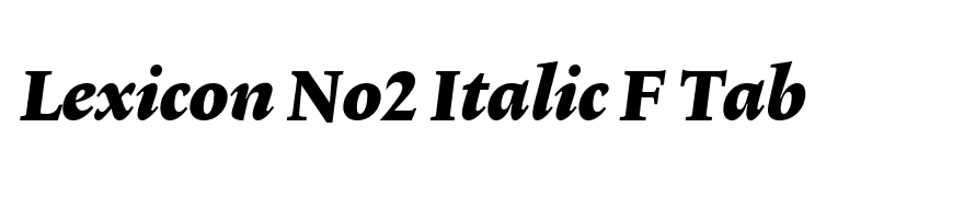 Lexicon No2 Italic F Tab