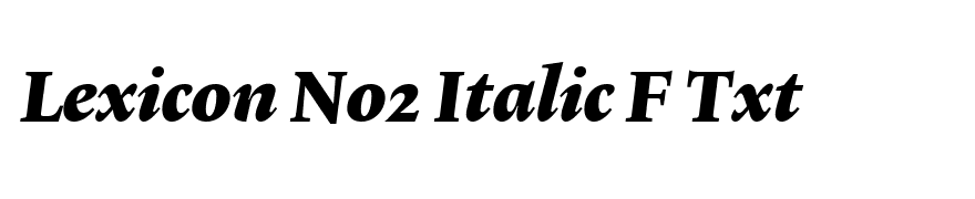 Lexicon No2 Italic F Txt