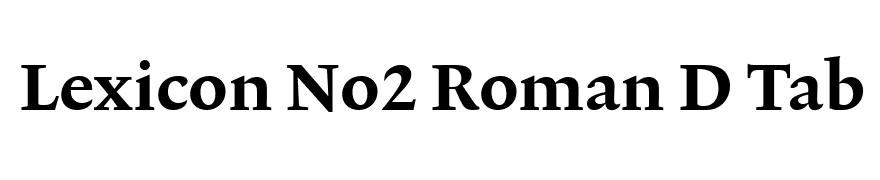 Lexicon No2 Roman D Tab