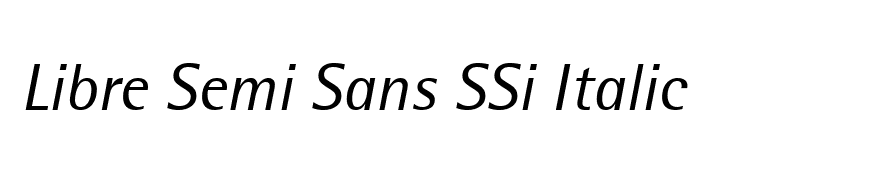 Libre Semi Sans SSi Italic