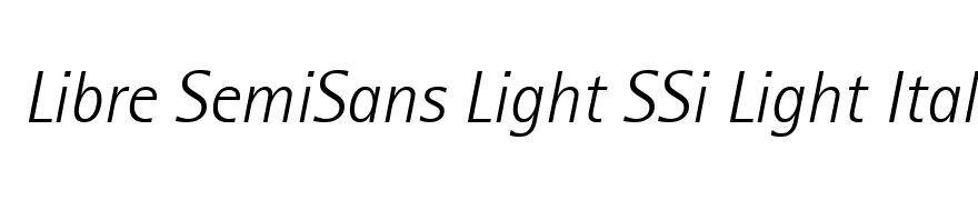 Libre SemiSans Light SSi Light Italic