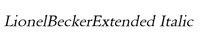 LionelBeckerExtended Italic