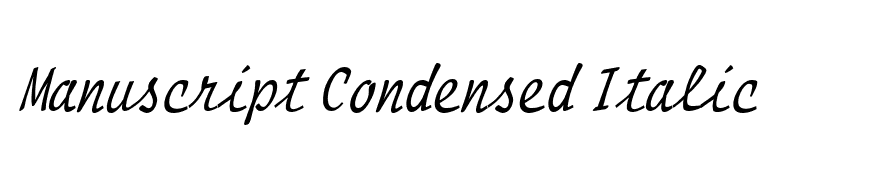 Manuscript-Condensed Italic
