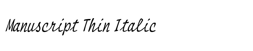 Manuscript Thin Italic