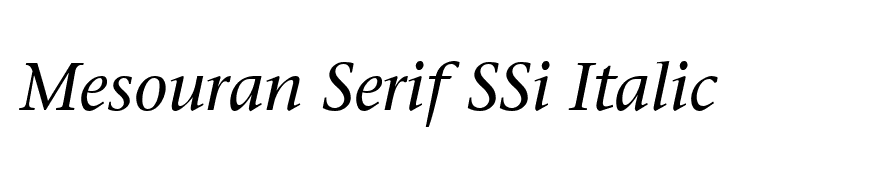 Mesouran Serif SSi Italic