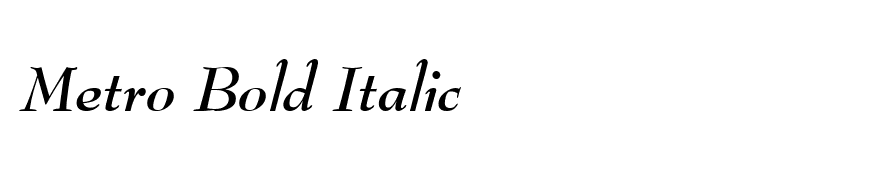 Metro Bold Italic