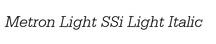 Metron Light SSi Light Italic