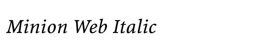Minion Web Italic