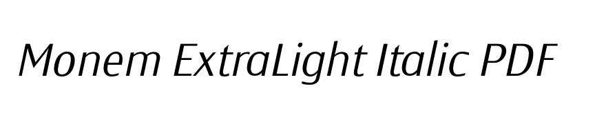 Monem ExtraLight Italic PDF