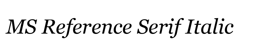 MS Reference Serif Italic