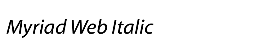 Myriad Web Italic