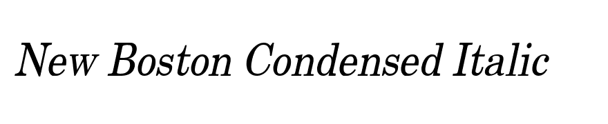 New Boston Condensed Italic
