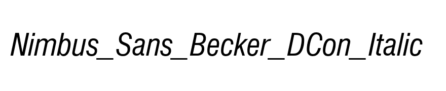 Nimbus_Sans_Becker_DCon_Italic