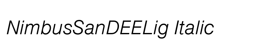 NimbusSanDEELig Italic