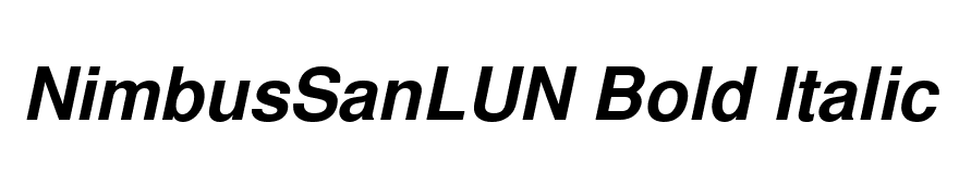 NimbusSanLUN Bold Italic